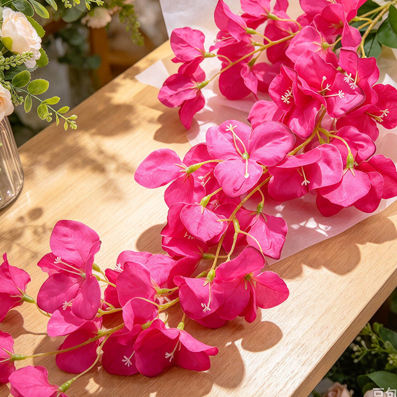 Artificial Bougainvillea Garland Vine, 6 ft Hanging Flower Garland with 135 Blooms, Wedding & Home Decor