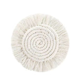 Bulk 2 Pcs Boho Hand-Woven Coasters with Tassel For House Warming Gifts Wholesale