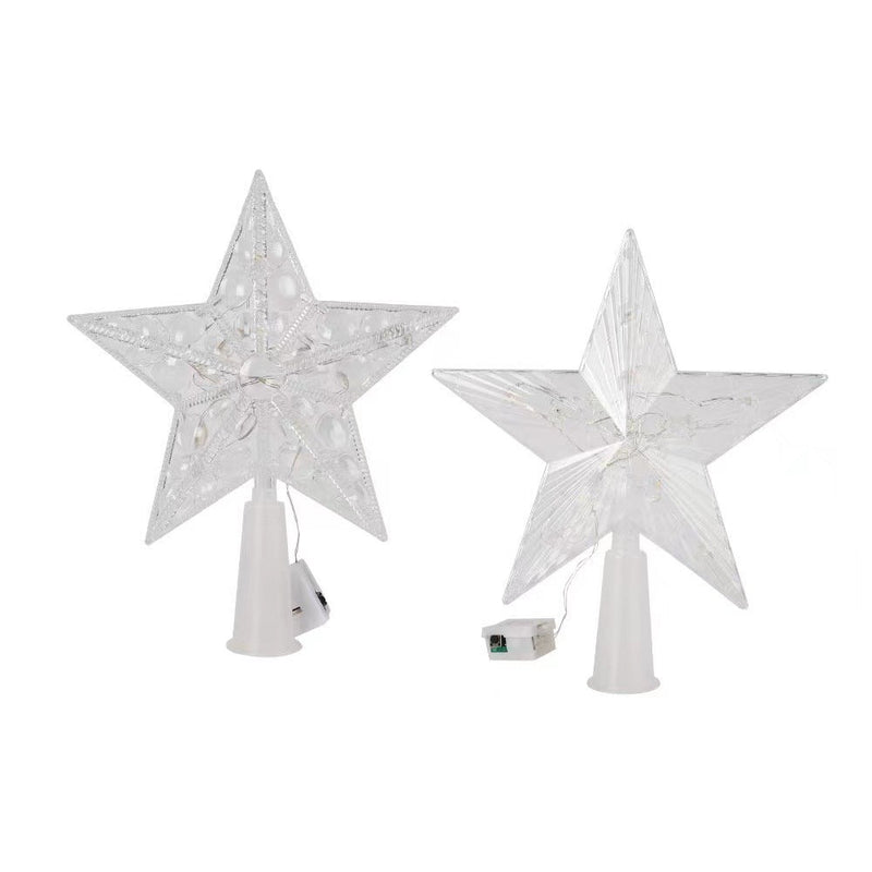5.9 Inch Glittered Artificial Christmas Star Tree Topper for Holiday Decor Bulk Pack