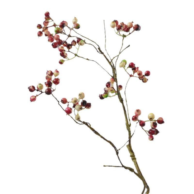 Artificial Blueberry Berry Stem, Single Stem with 9 Berry Clusters, Foam Faux Berries for Wedding & Home Decor