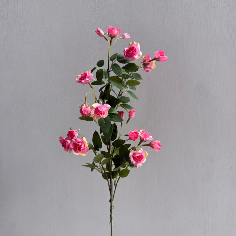 Artificial Mini Rose Bush with 18 Blooms, 25" Silk-Like Faux Flowers for Home Decor, Weddings & Events