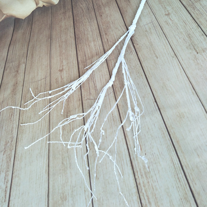 Artificial Coral Branch, Single Stem with 3 Prongs, 39" Tall, PE/PVC Material, White or Green, for Wedding, Home, Office, and Commercial Decor