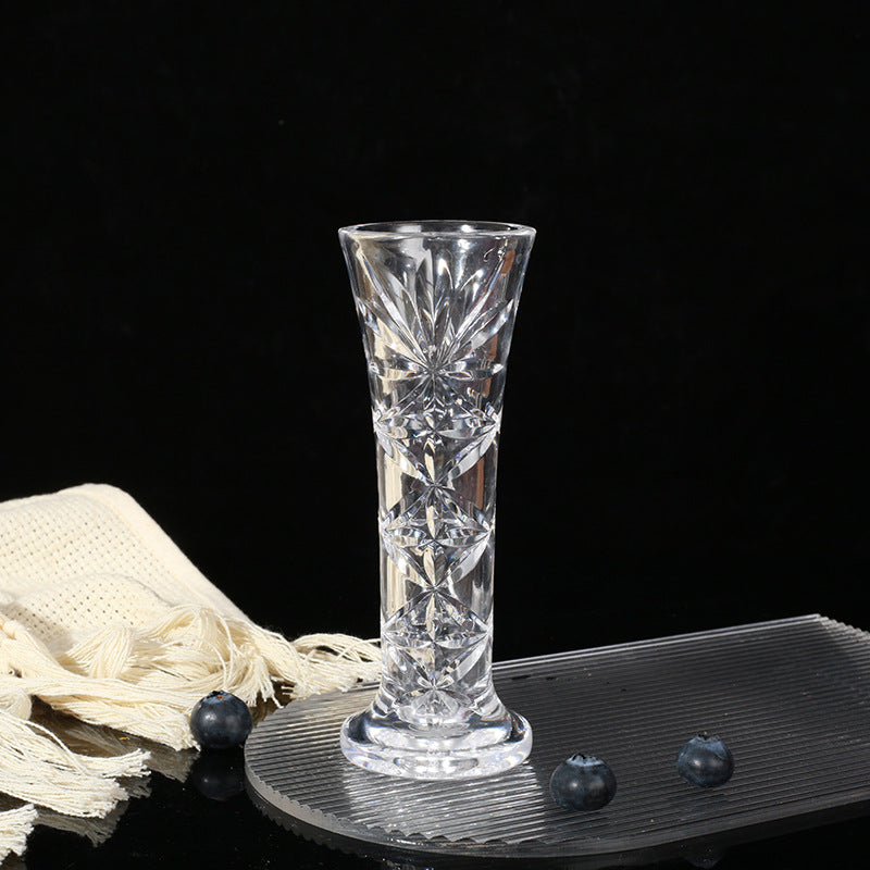 Bulk 1 Pack Transparency Acrylic Vase Shatterproof Round Bud Vase for Wedding Party Home Decoration Wholesale