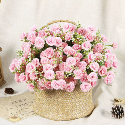 Artificial Carnation & Hydrangea Bouquet, 12.2" Tall, 7.09" Wide, for Event & Venue Styling