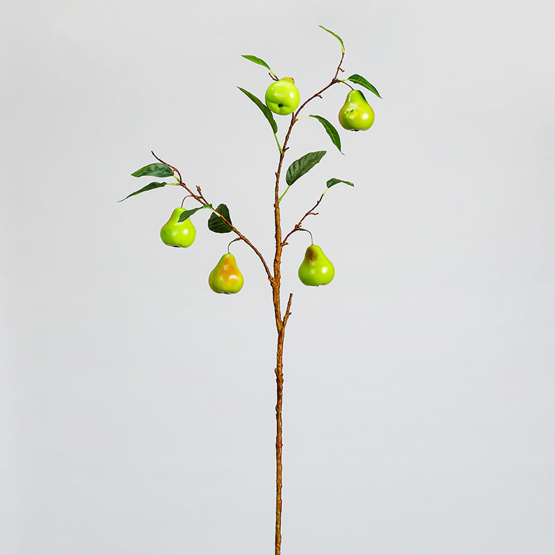 Artificial Pear Branch, Single Stem with 5 Realistic Foam Pears, 39" Tall, Home & Commercial Decor