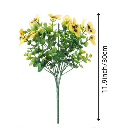 Premium UV-Resistant Silk Pansy Flowers 12 pcs Realistic Outdoor Fake Plants Porch Garden Patio Planters High Durability Decor