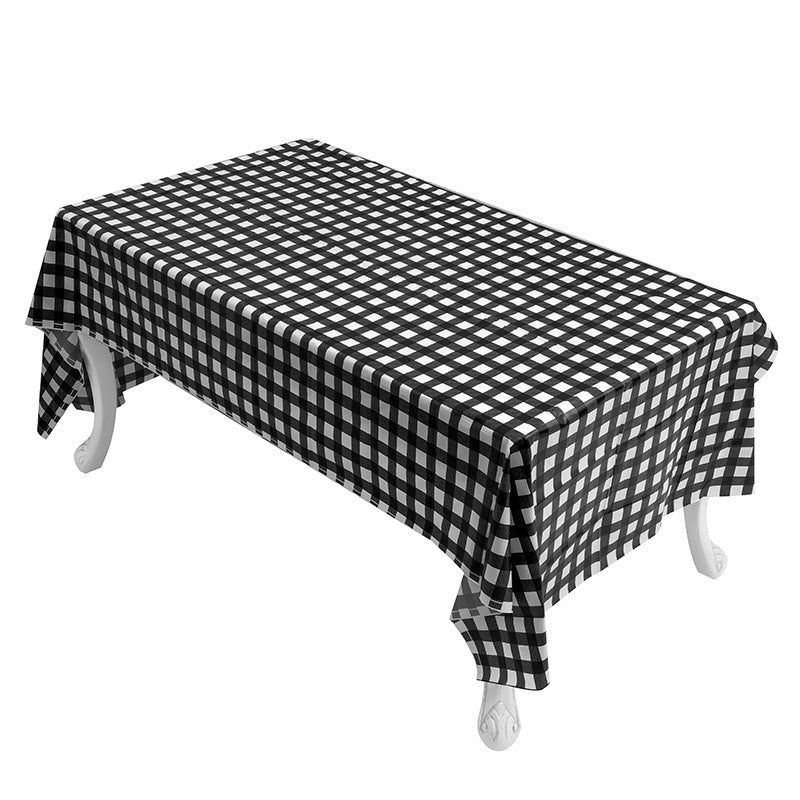 Bulk 2 Pcs Disposable Plaid Rectangular Tablecloth Plastic Waterproof Table Covers Decorative for Wedding Birthday Party Picnic Wholesale