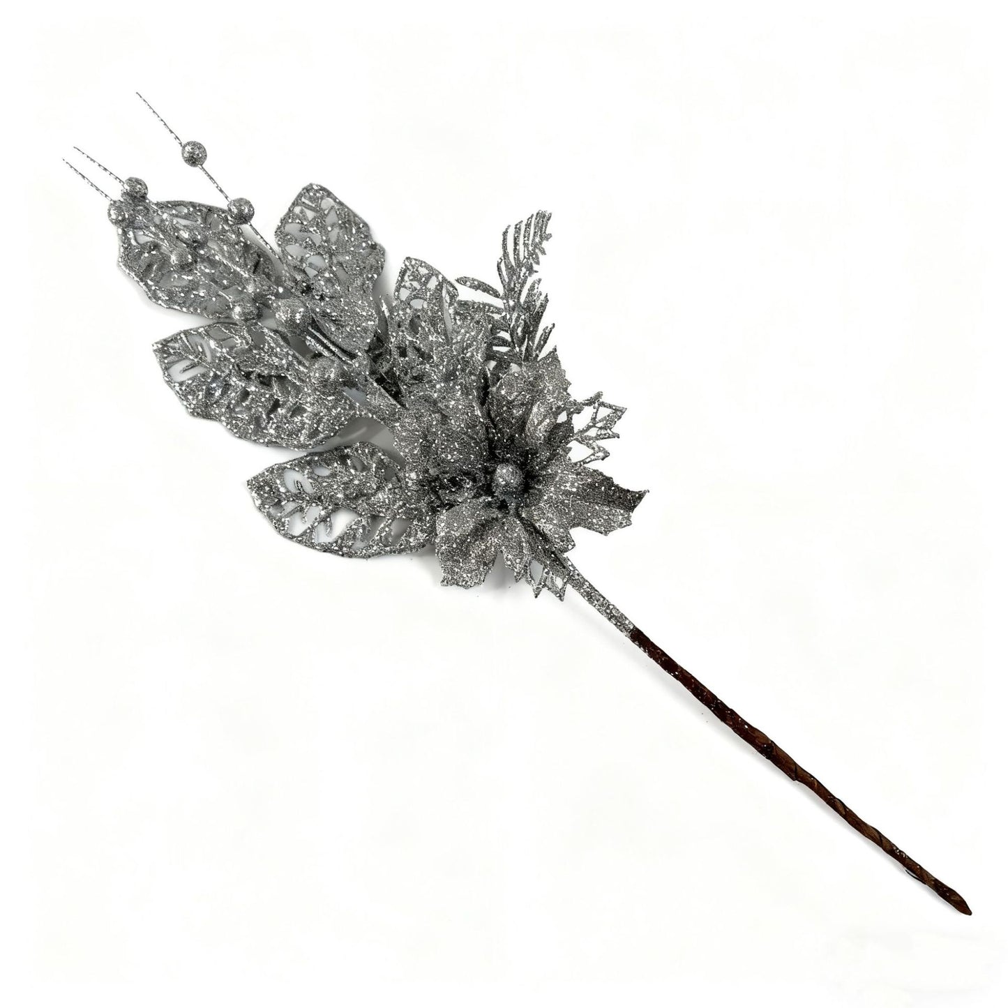 Christmas Gold Glitter Lily Ornament - 17" Christmas Tree Topper Decoration