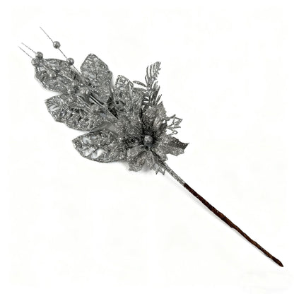 Christmas Gold Glitter Lily Ornament - 17" Christmas Tree Topper Decoration