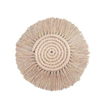 Bulk 2 Pcs Boho Hand-Woven Coasters with Tassel For House Warming Gifts Wholesale