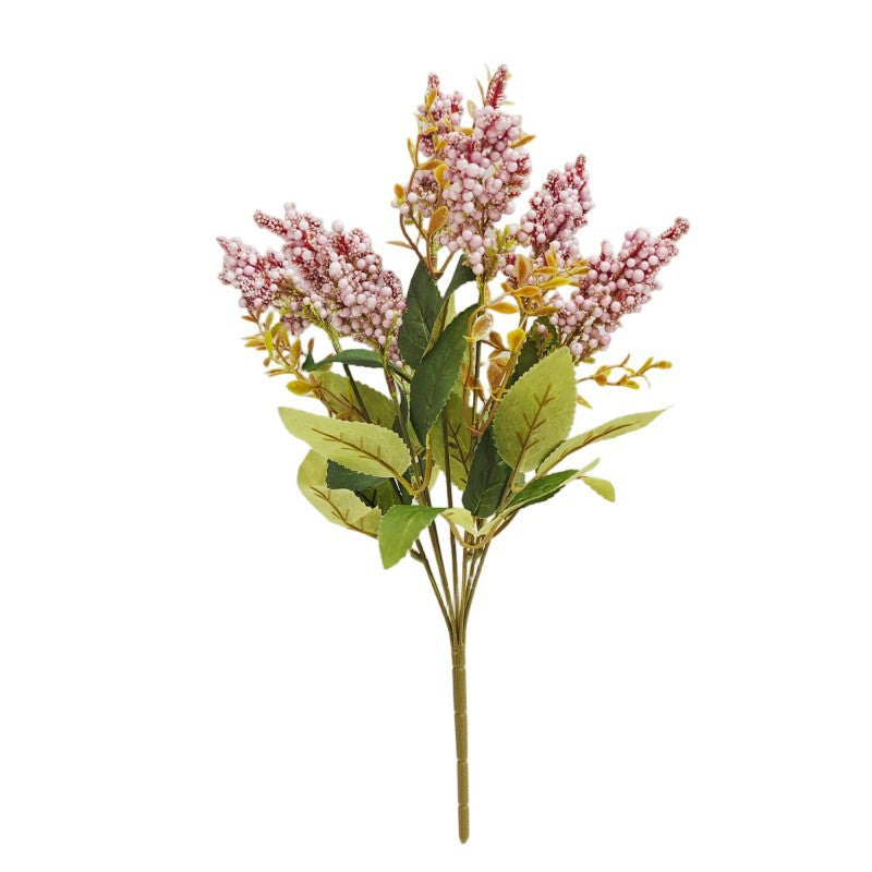 7-Bloom Wild Berry Foam Bush, 16" Tall, Faux Silk Flowers for Home Decor, Wedding Arrangements, and Events