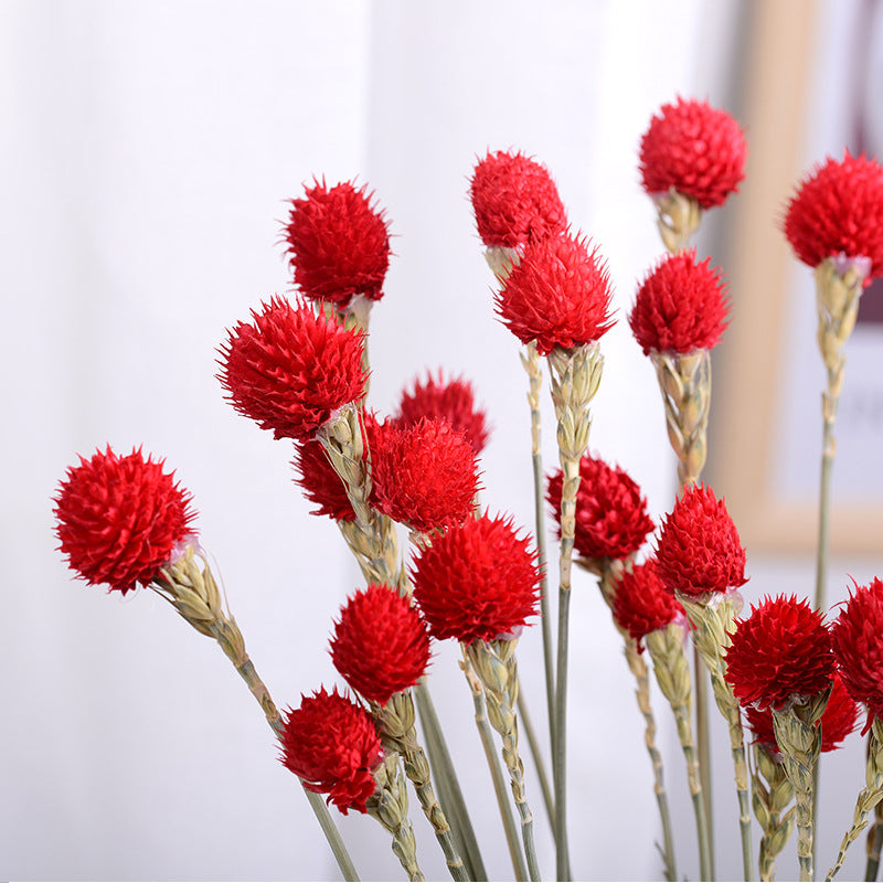 15 Pcs 15" Dried Gomphrena Globosa Ball Fruit Stems Fall Artificial Flowers for Centerpiece