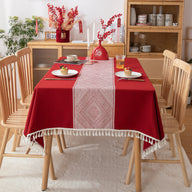 Bulk Vintage Tablecloths Linen Tablecloth with Tassels Wholesale
