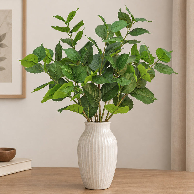 Artificial Eucalyptus Leaf Single Stem, Faux Greenery Branch, Plastic Foliage for Home, Office & Window Display