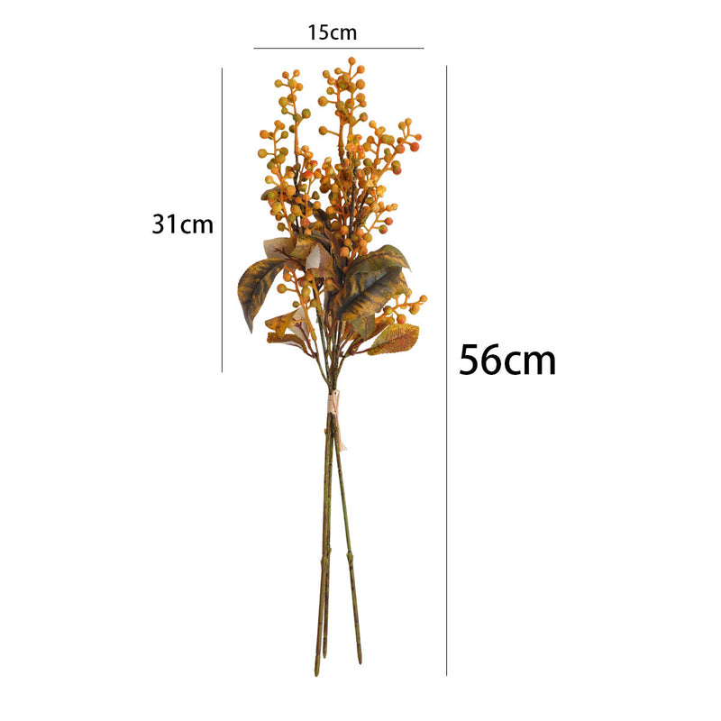 Retro Wild Berry Bouquet, 22" Foam Stems, Wedding & Home Decor, Bulk-Friendly