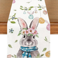 Bulk 3 Pcs Easter Table Runner 2025 Linen Waterproof Spring Dining Decor Farmhouse Outdoor Picnic Reusable Boho Party Table Wholesale