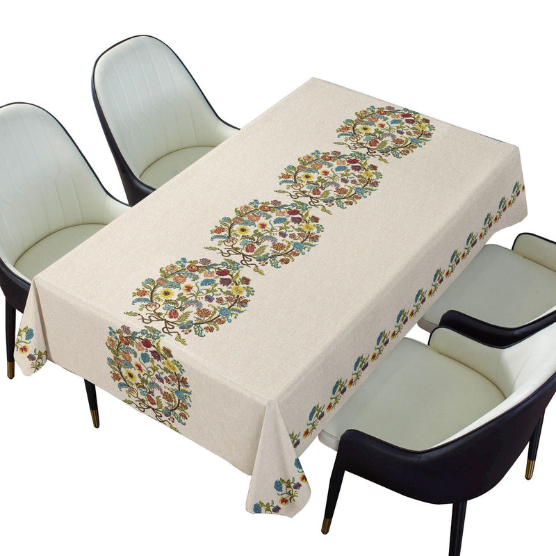 5 Pcs Artificial Spring Fern Tablecloth 60x84 Inch Rectangular Green Washable Cover for Party Picnics