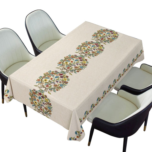 5 Pcs Artificial Spring Fern Tablecloth 60x84 Inch Rectangular Green Washable Cover for Party Picnics