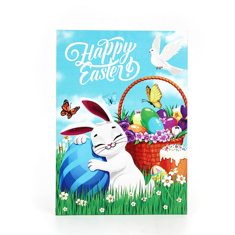 10x14 Inch Easter Garden Bunny Egg Decor - Party Backdrop Prop | Indoor Easter Decoration