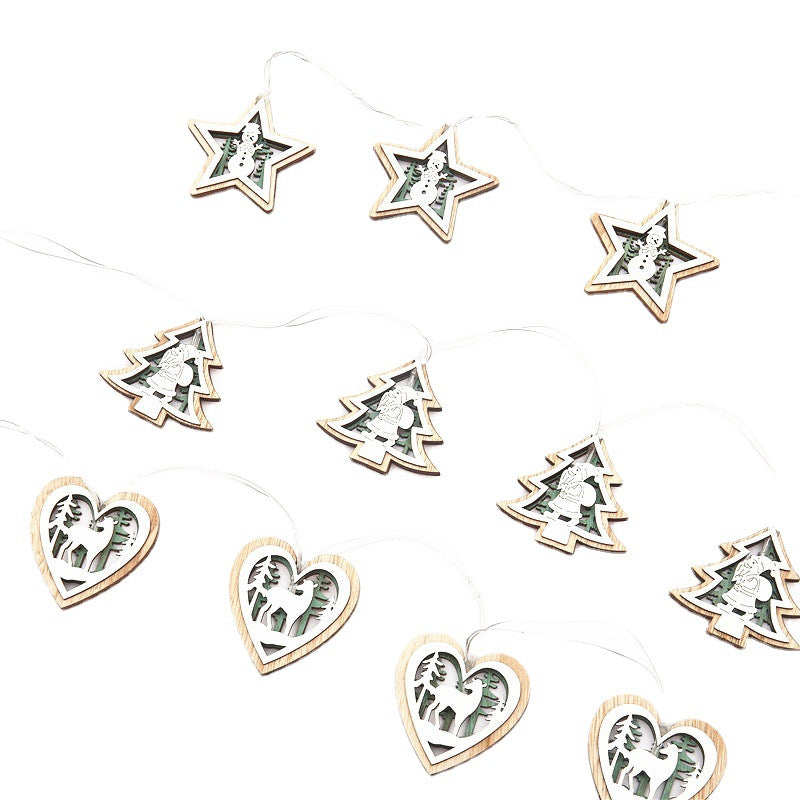 67" LED String Lights Bulk Set with Star, Xmas Tree, Heart Shapes for Holiday Decoration