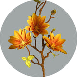 Premium PU Artificial Magnolia Flowers 2-Pack - New Chinese Style Home Decor for Living Room & Dining Table (31.1 Inches)