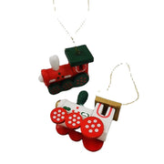 6 Pcs Wooden Christmas Train Set Ornaments for DIY Holiday Arrangements Party Decor