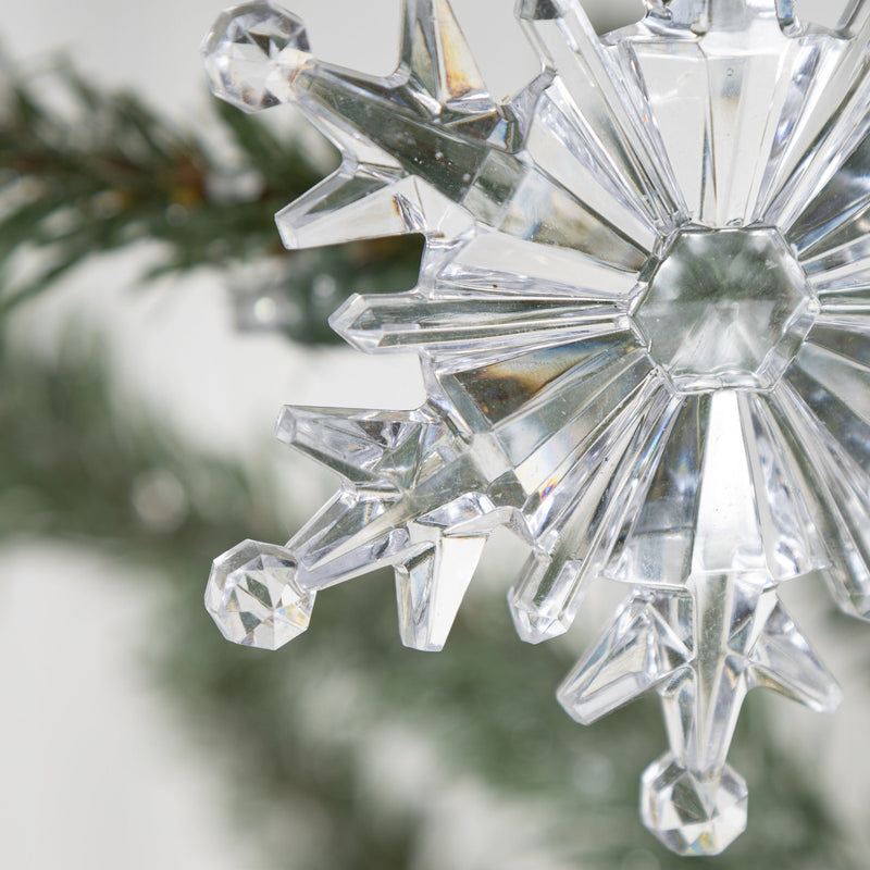 Clear Acrylic Crystal Snowflake Hanging Ornaments for Christmas Tree Decor, Bulk Quantity