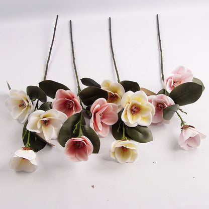 Bulk Magnolia Bridal Bouquet Artificial Flowers Long Stems Shatterproof for Wedding Centerpieces Rustic Vase Holiday Decor Wholesale