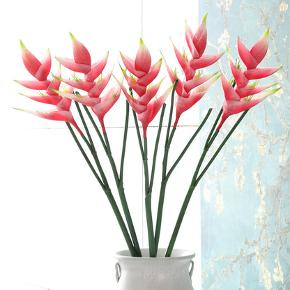 5-Pack Artificial Bird of Paradise Flowers - Faux Crane Flower Decor for Weddings & Windows