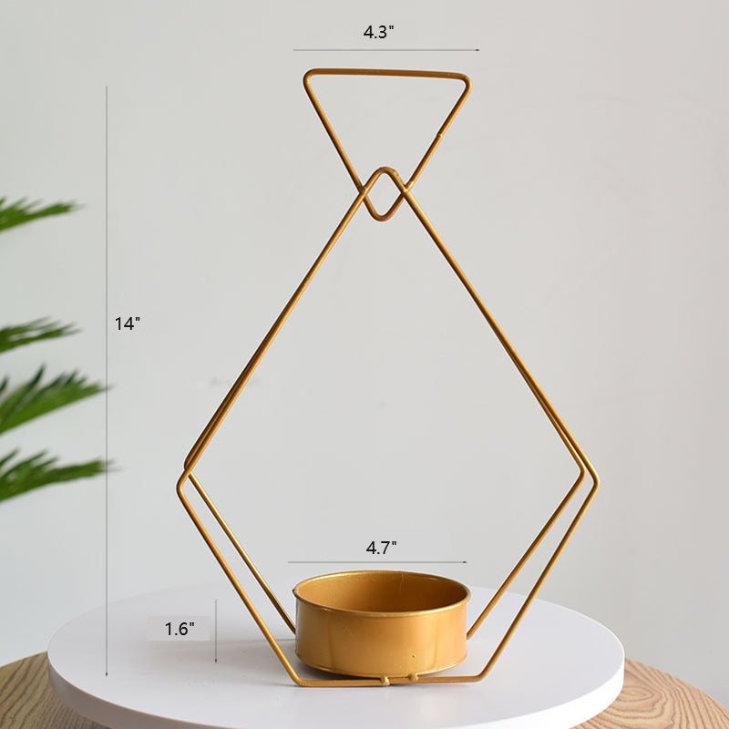 Bulk 1 Pc Metal Geometric Flower Stand Gold Plated Hanging Vase for Wedding Home Office Centerpiece Decor Wholesale
