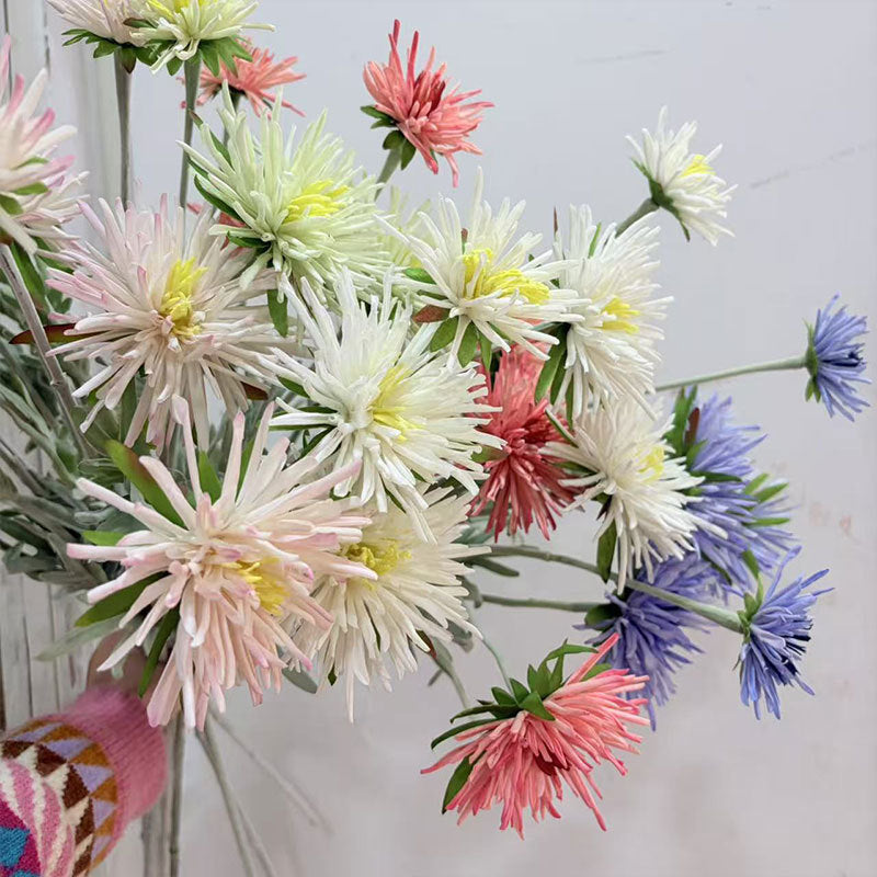 Artificial Daisy Single Stem with 3 Blooms, 29" Silk-Like Fabric Floral for Home Decor, Wedding, Commercial Display
