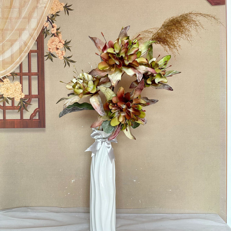 Artificial Wildflower Single Stem with 2 Blooms, 37" Tall Foam Floral for Home Decor, Weddings & Commercial Displays