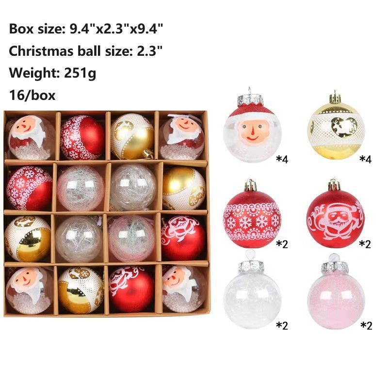 16 Pcs Christmas Ball Ornaments Hanging Decorations Red and White Holiday Decor