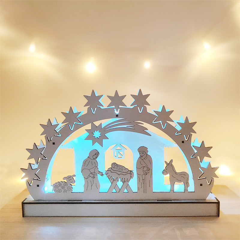 Glow Nativity Scene Ornament Bulk Set for Home Tabletop Mantel Decor Artificial