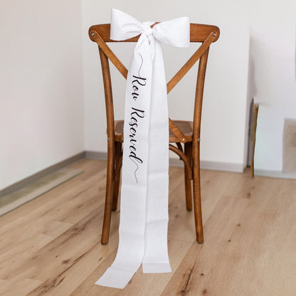 Wedding Reserved Seat Chair Sash - 3.9x118 Inch Satin Ribbon | Unprepped for Custom Bows (Wedding Chair Decor)