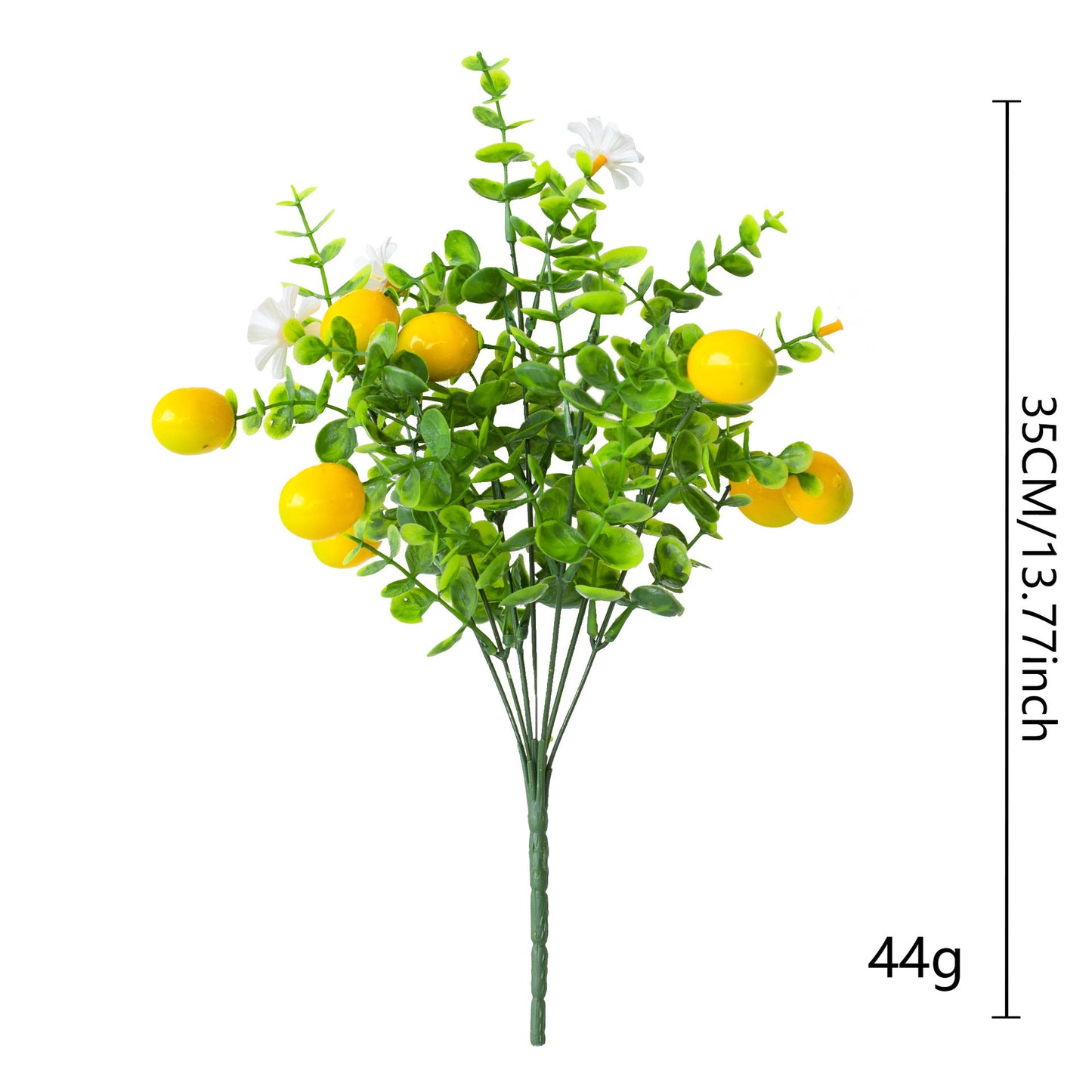 Wedding Decor Artificial Lemon Strawberry & Eucalyptus Bundle - 7 Stems per Bunch 5 Bunches per Pack 13.77" Faux Greenery for Bridal Bouquets Centerpieces