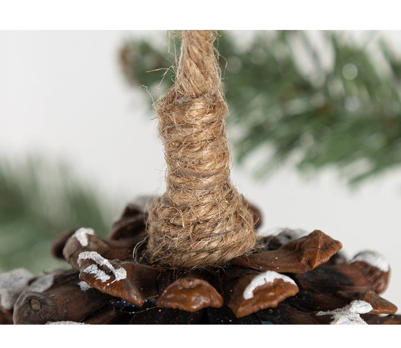 2 Pcs Artificial Glass Pine Cone Ornaments for Christmas Thanksgiving Fall Party Hanging Decorations