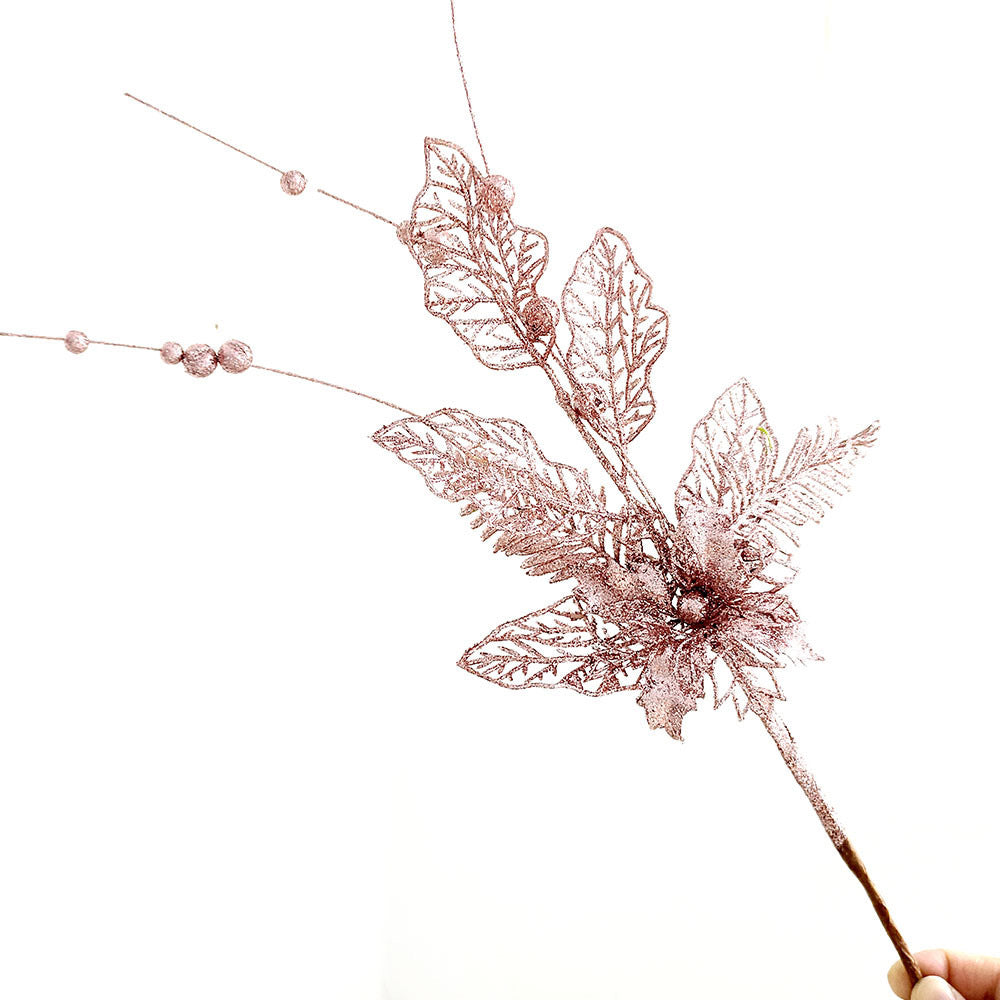 Christmas Gold Glitter Lily Ornament - 17" Christmas Tree Topper Decoration