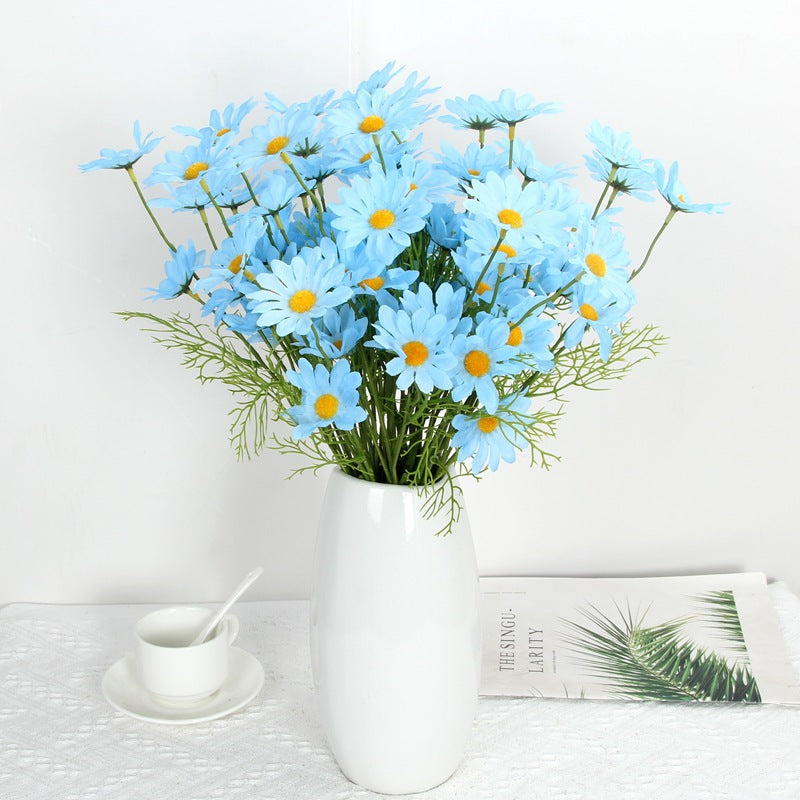 Premium 8 pcs Lifelike Silk Daisy Flowers - UV-Resistant Artificial Blooms for Porch Planters Garden Accent All-Season Décor