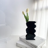 Bulk 1 Pc Wave Shaped Vases Geometric Acrylic Vase For Home Office Wedding Valentine's Day Table Centerpieces Wholesale