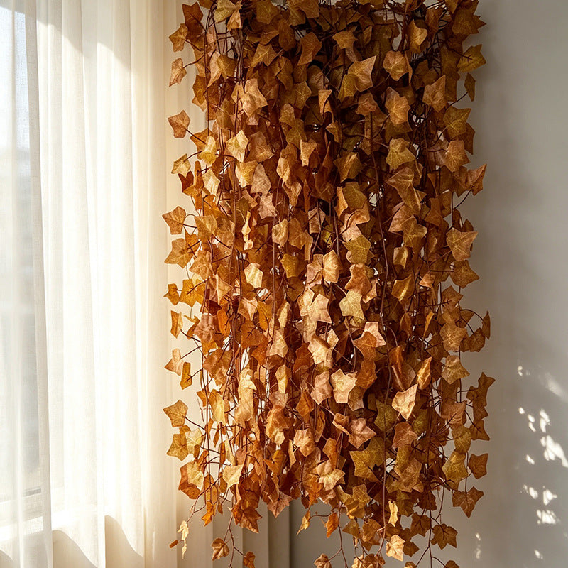 Artificial Maple Leaf Garland Vine, 12-Pack Fall Hanging Vines with 72 Leaves, Faux Silk Fabric, Indoor Outdoor Autumn Decor