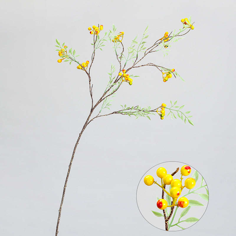 Artificial Coriaria Branches with Leaves & Berries, Single Stem 39", Realistic Faux Greenery for Home Decor, Wedding & Event Styling
