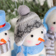10 Pcs Christmas Snowman Doll Ornaments with Scarf and Hat, Holiday Tree Charms Decorations