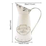 Bulk Metal Flower Vase White Shabby Chic Vintage Farmhouse Jug Vase for Home Kitchen Living Room Wholesale