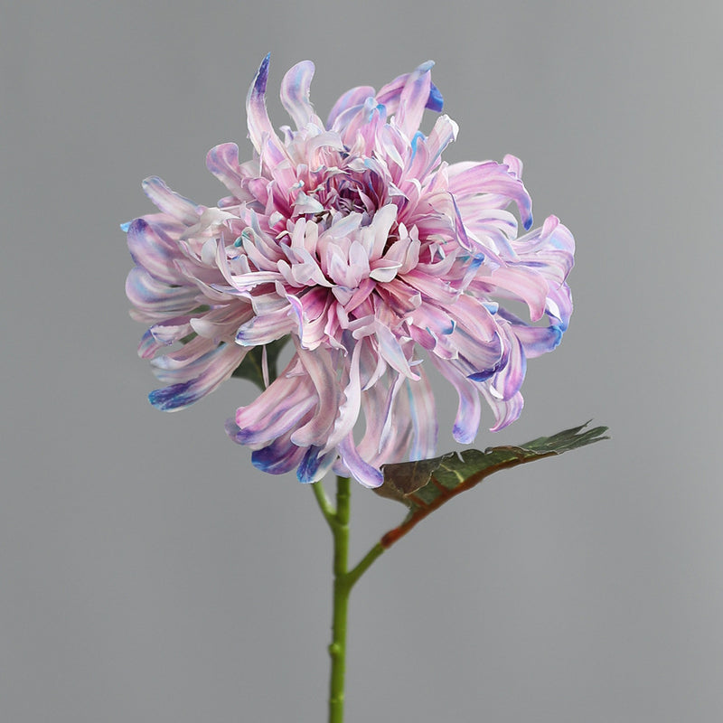 Artificial Peony Chrysanthemum Single Stem, Faux Silk Fabric Flower, Bendable Stem for Home, Holiday & Window Display
