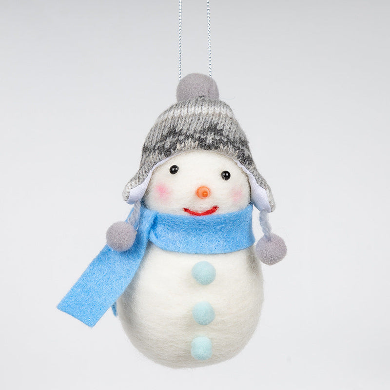 10 Pcs Christmas Snowman Doll Ornaments with Scarf and Hat, Holiday Tree Charms Decorations