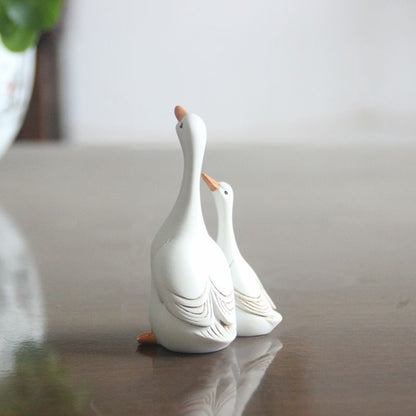 Mother & Baby Duck Garden Statues - Outdoor Micro Landscape Decor (3 Sizes Resin)