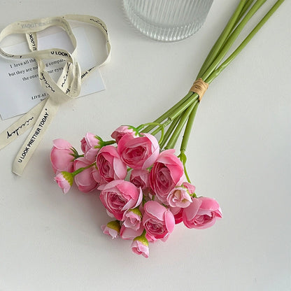Bulk Ranunculus Bridal Bouquet Silk Flowers Bendable Stems Shatterproof for Boho Wedding Centerpieces DIY Anniversary Decor Wholesale