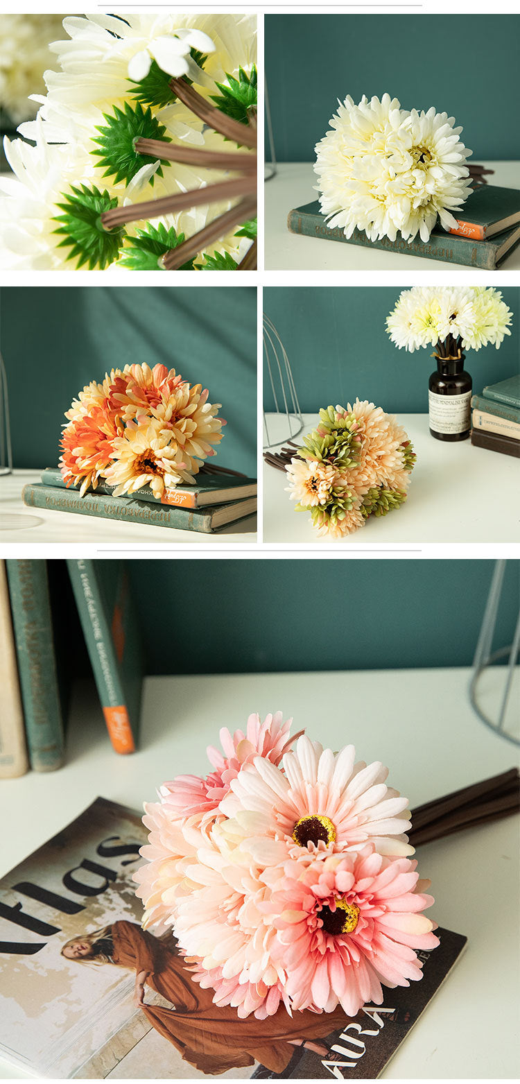 11 Inch Artificial Silk Gerbera Bouquet November Birth Flowers Bulk Wholesale