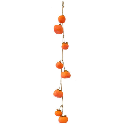 Bulk 2 Pcs Persimmon Garlands Real Touch Fade Resistance for Indoor Outdoor Home Decor Thanksgiving Photo Studio Backdrops Wholesale